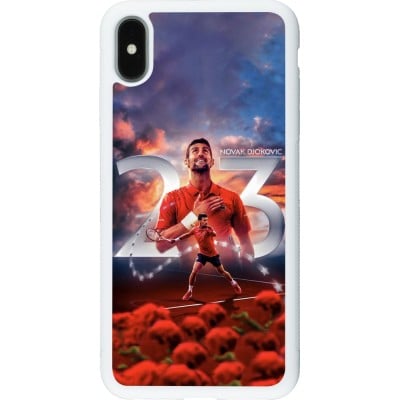 Coque iPhone Xs Max - Silicone rigide blanc Djokovic 23 Grand Slam