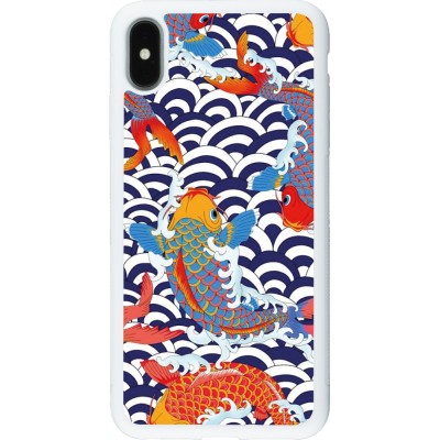 Coque iPhone Xs Max - Silicone rigide blanc Easter 2023 japanese fish