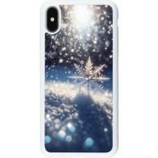 Coque iPhone Xs Max - Silicone rigide blanc Flocon Solaire Éclat