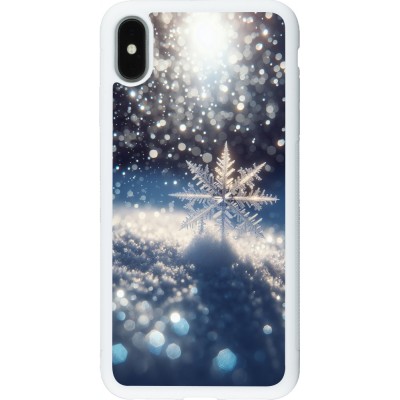 Coque iPhone Xs Max - Silicone rigide blanc Flocon Solaire Éclat