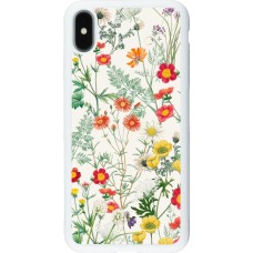 Coque iPhone Xs Max - Silicone rigide blanc Flora Botanical Wildlife