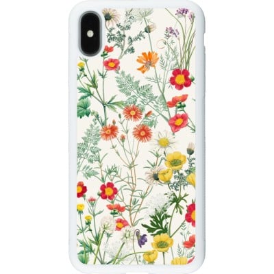 Coque iPhone Xs Max - Silicone rigide blanc Flora Botanical Wildlife