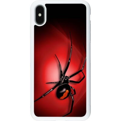 Coque iPhone Xs Max - Silicone rigide blanc Halloween 2023 spider black widow