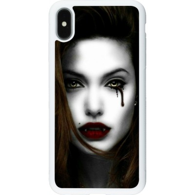 Coque iPhone Xs Max - Silicone rigide blanc Halloween 2023 gothic vampire