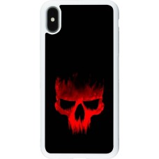 Coque iPhone Xs Max - Silicone rigide blanc Halloween 2023 scary skull