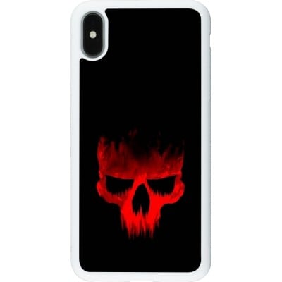 Coque iPhone Xs Max - Silicone rigide blanc Halloween 2023 scary skull