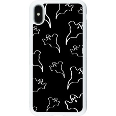 Coque iPhone Xs Max - Silicone rigide blanc Halloween 2024 black and white ghosts