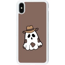 Coque iPhone Xs Max - Silicone rigide blanc Halloween 2024 cowboy ghost