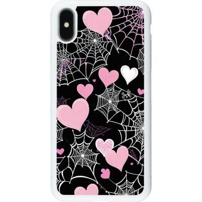 Coque iPhone Xs Max - Silicone rigide blanc Halloween 2024 girly