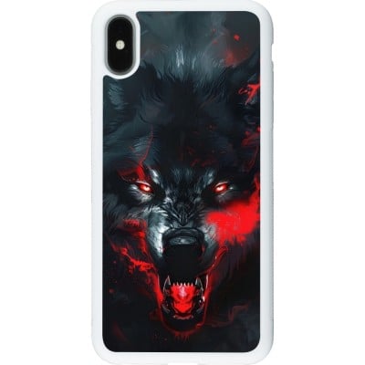 Coque iPhone Xs Max - Silicone rigide blanc Halloween 2024 mad werewolf