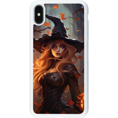 Coque iPhone Xs Max - Silicone rigide blanc Halloween 2024 sexy witch