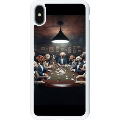 Coque iPhone Xs Max - Silicone rigide blanc Les pokerdogs