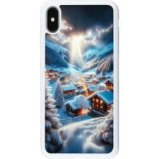 Coque iPhone Xs Max - Silicone rigide blanc Mont Neige Lumière