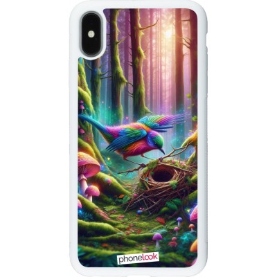 Coque iPhone Xs Max - Silicone rigide blanc Oiseau Nid Forêt