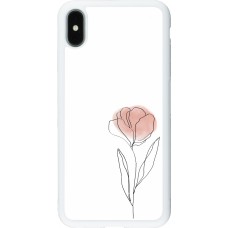 Coque iPhone Xs Max - Silicone rigide blanc Spring 23 minimalist flower