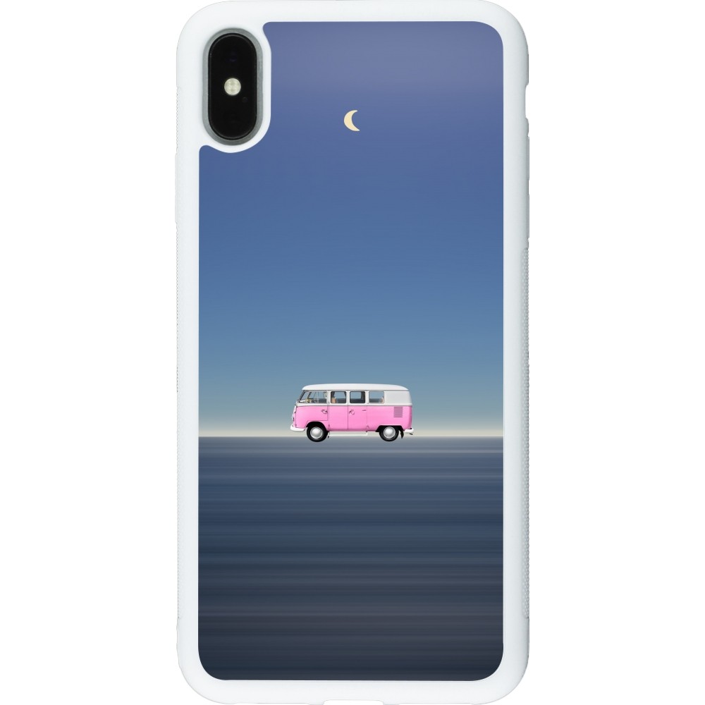 Coque iPhone Xs Max - Silicone rigide blanc Spring 23 pink bus