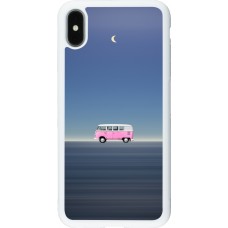 Coque iPhone Xs Max - Silicone rigide blanc Spring 23 pink bus