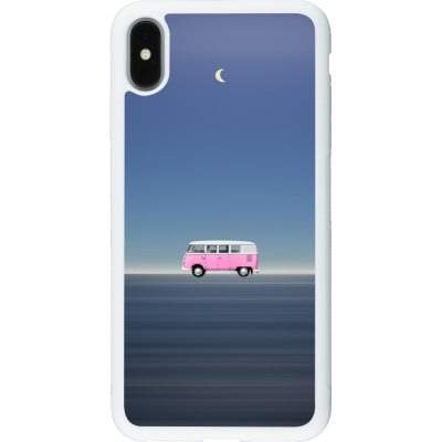 Coque iPhone Xs Max - Silicone rigide blanc Spring 23 pink bus