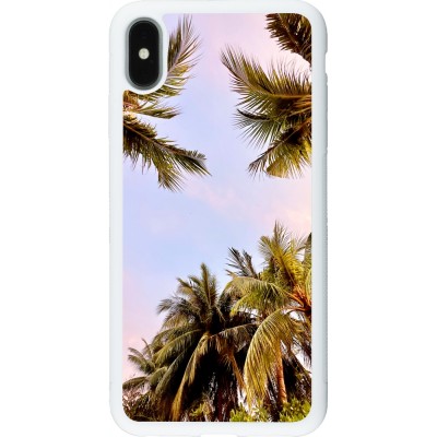 Coque iPhone Xs Max - Silicone rigide blanc Summer 2023 palm tree vibe