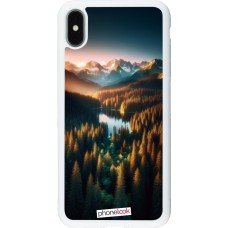 Coque iPhone Xs Max - Silicone rigide blanc Sunset Forest Lake