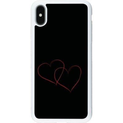 Coque iPhone Xs Max - Silicone rigide blanc Valentine 2023 attached heart