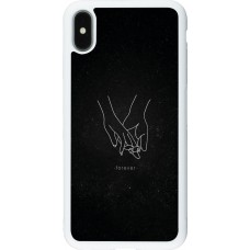 Coque iPhone Xs Max - Silicone rigide blanc Valentine 2023 hands forever