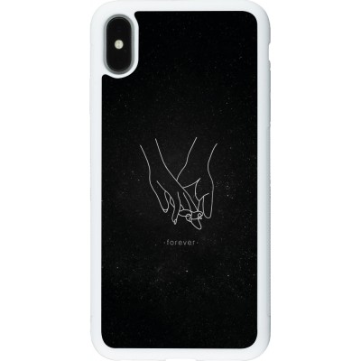 Coque iPhone Xs Max - Silicone rigide blanc Valentine 2023 hands forever