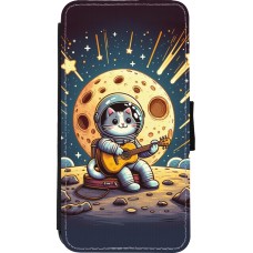 Coque iPhone Xs Max - Wallet noir AstroCat RockLune