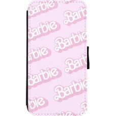 Coque iPhone Xs Max - Wallet noir Barbie light pink pattern