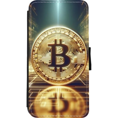 Coque iPhone Xs Max - Wallet noir Bitcoin Standing