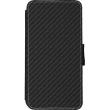 Hülle iPhone Xs Max - Wallet schwarz Carbon Basic