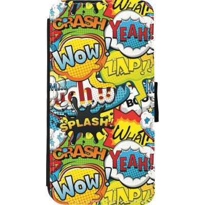 Coque iPhone Xs Max - Wallet noir Cartoons slogans