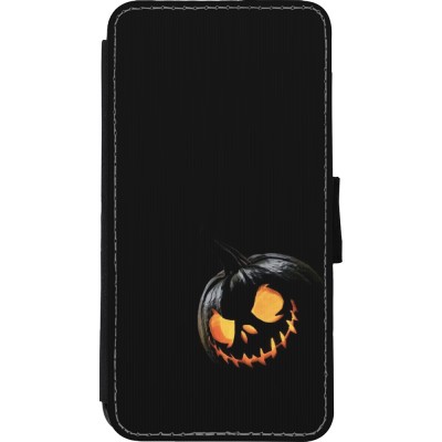 Coque iPhone Xs Max - Wallet noir Halloween 2023 discreet pumpkin