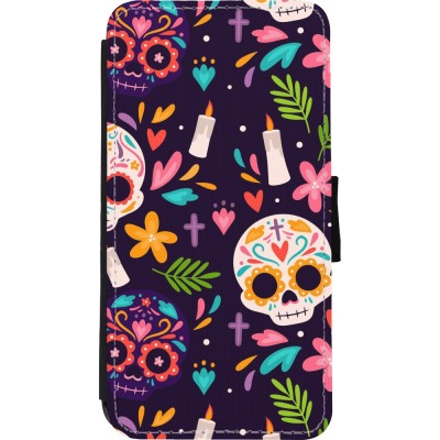 Coque iPhone Xs Max - Wallet noir Halloween 2023 mexican style