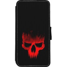 Coque iPhone Xs Max - Wallet noir Halloween 2023 scary skull