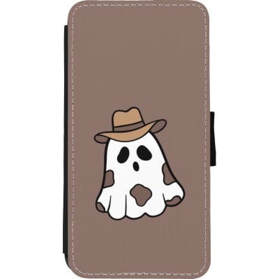 Coque iPhone Xs Max - Wallet noir Halloween 2024 cowboy ghost