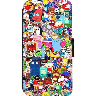 Coque iPhone Xs Max - Wallet noir Mixed cartoons