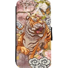 Coque iPhone Xs Max - Wallet noir Spring 23 japanese tiger