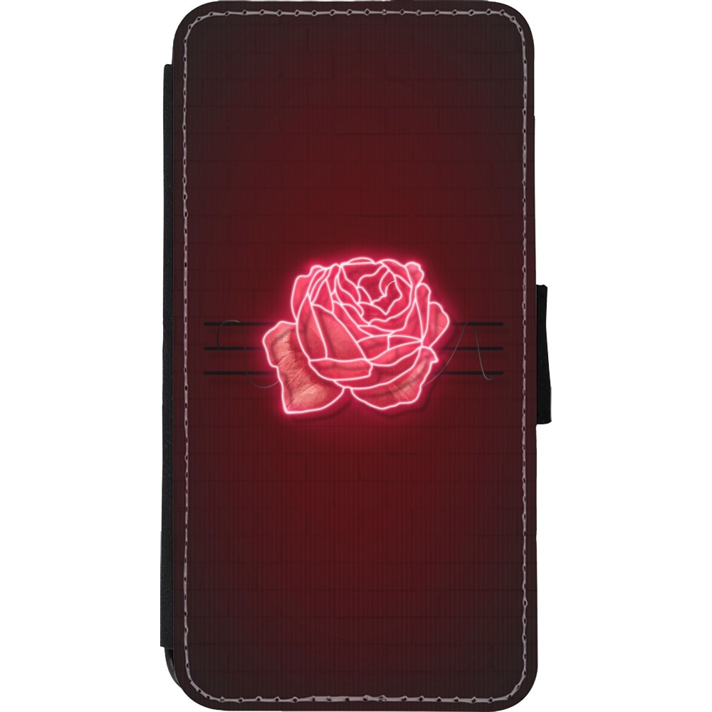 Coque iPhone Xs Max - Wallet noir Spring 23 neon rose