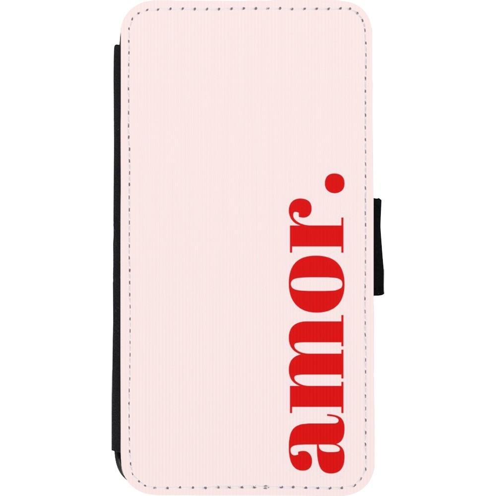 Coque iPhone Xs Max - Wallet noir Valentine 2024 amor