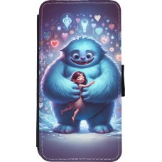 Coque iPhone Xs Max - Wallet noir Valentine 2024 Fluffy Love