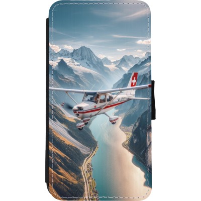 Coque iPhone Xs Max - Wallet noir Vol Alpin Suisse