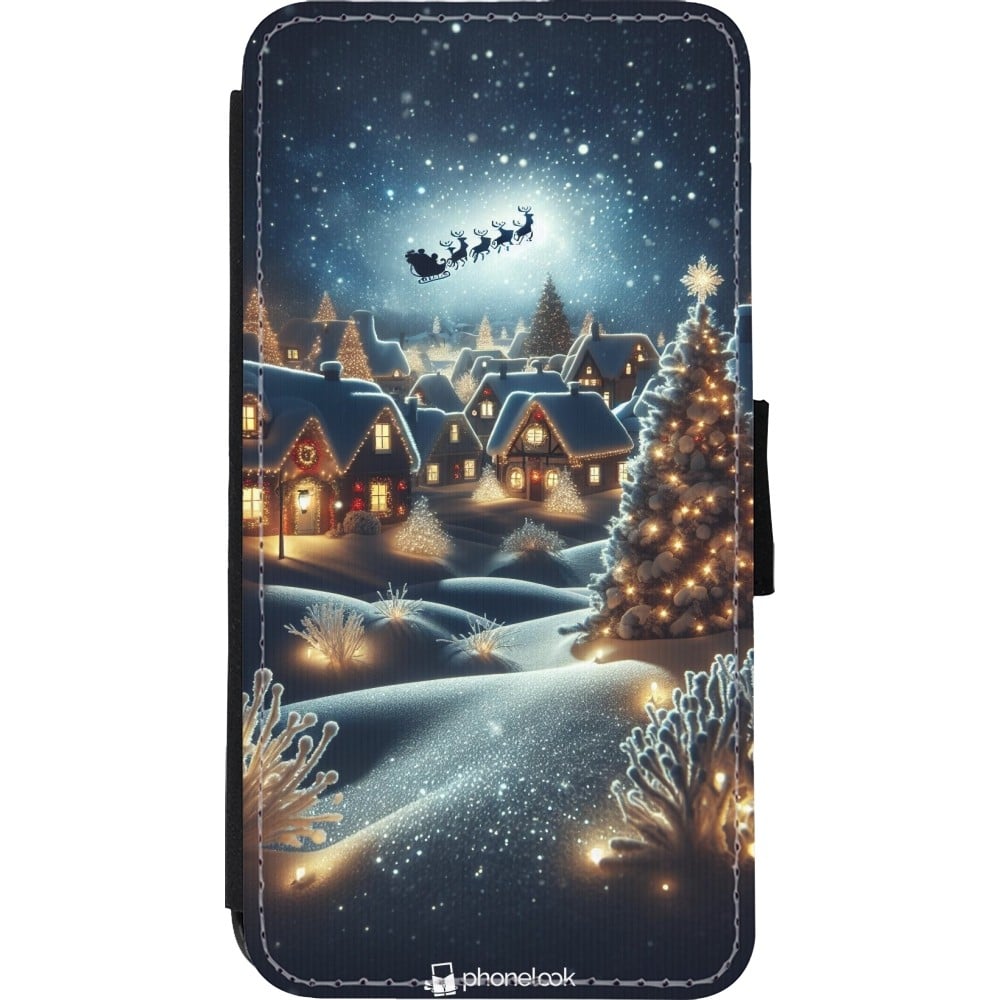 Coque iPhone Xs Max - Wallet noir Noël 2023 Christmas is Coming