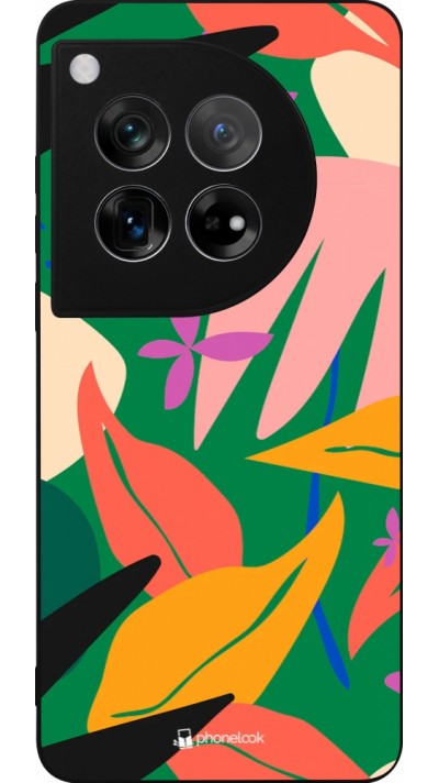 Coque OnePlus 12 - Silicone rigide noir Abstract Jungle