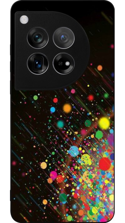 Coque OnePlus 12 - Silicone rigide noir Abstract Bubble Lines