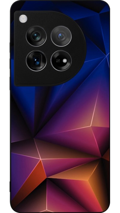 Coque OnePlus 12 - Silicone rigide noir Abstract Triangles 