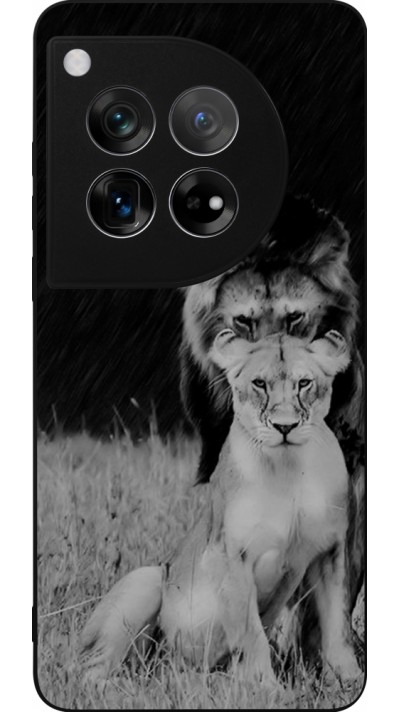 Coque OnePlus 12 - Silicone rigide noir Angry lions