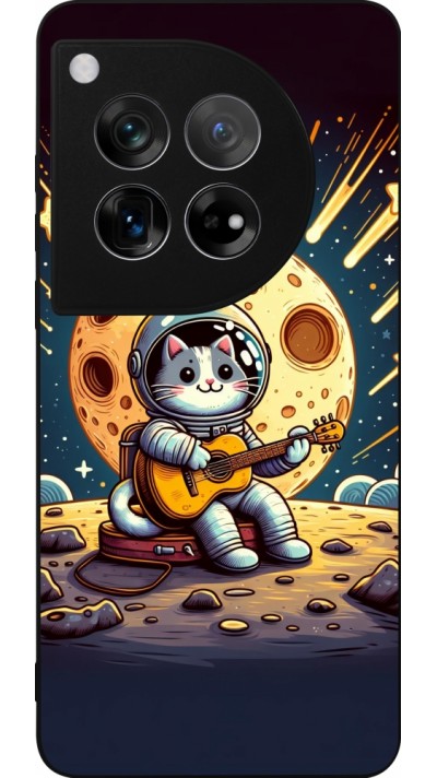 Coque OnePlus 12 - Silicone rigide noir AstroCat RockLune