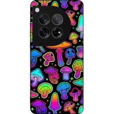 Coque OnePlus 12 - Silicone rigide noir Autumn 2024 magic mushrooms