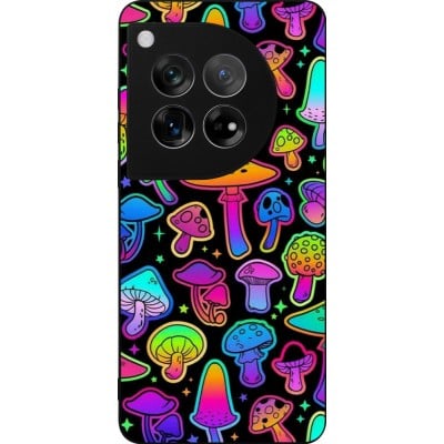 Coque OnePlus 12 - Silicone rigide noir Autumn 2024 magic mushrooms